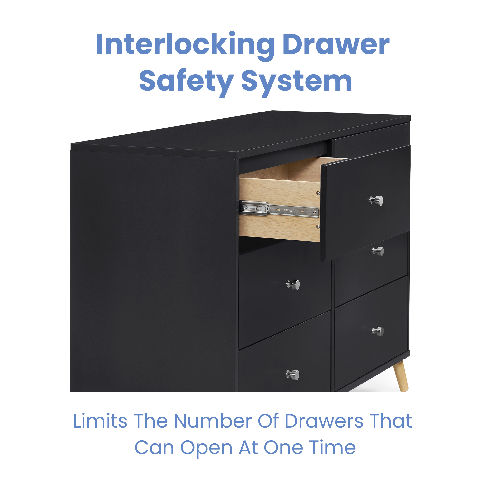 Jordan 6 Drawer Dresser with Interlocking Drawers | Delta